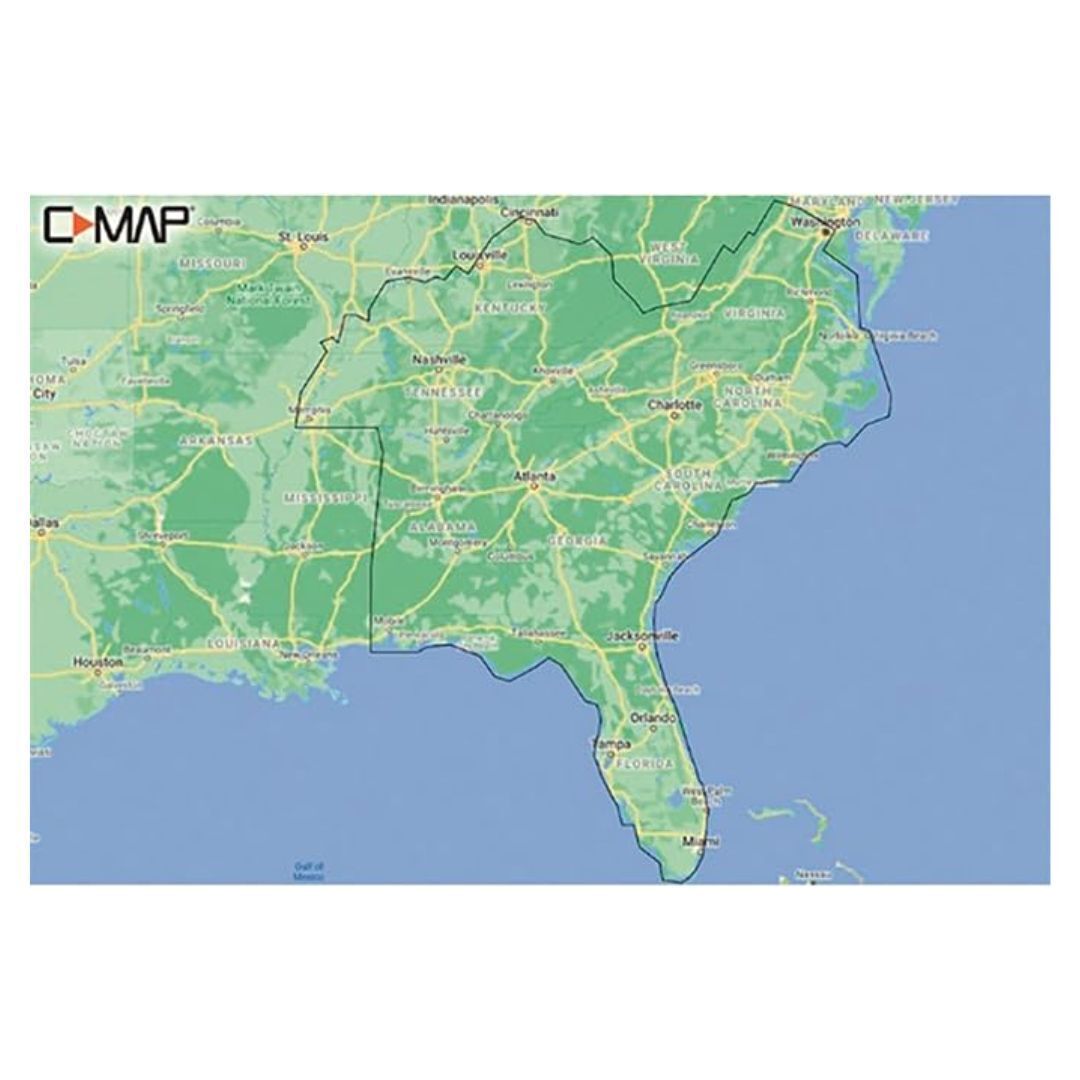 C-MAP Reveal Inland US Lakes South East Charts for Marine GPS Navigation with Shaded Relief
