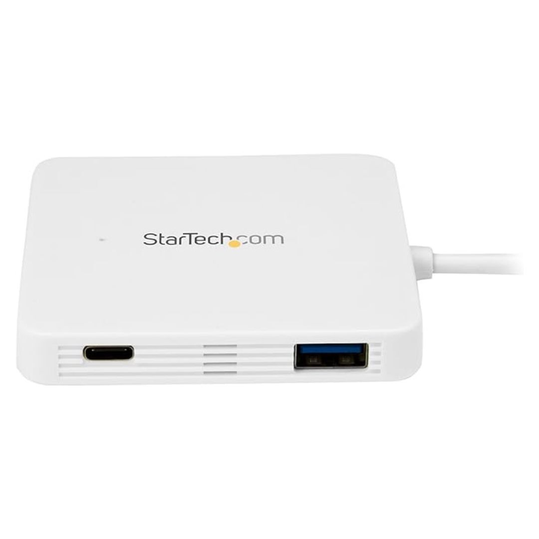 StarTech TAA Compliant 3-Port USB-C Portable Expansion Hub for USB-C Enabled Laptops (White)
