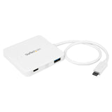 StarTech TAA Compliant 3-Port USB-C Portable Expansion Hub for USB-C Enabled Laptops (White)