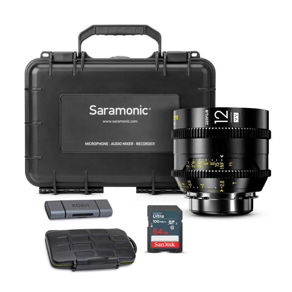 DZOFilm Vespid 12mm T2.8 Cine Lens for Soft and Natural Bokeh (ARRI PL and Canon EF Mounts) Bundle