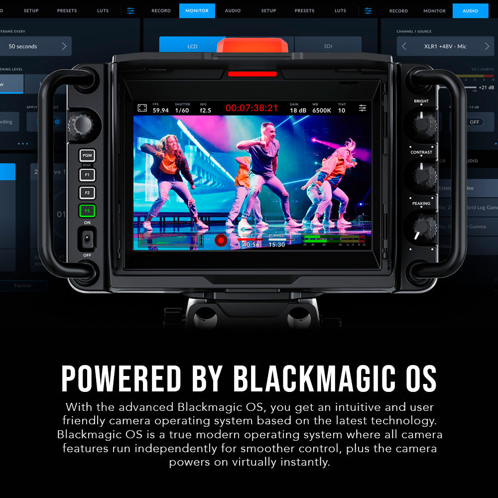 Blackmagic Design Studio Camera 4K Plus G2 with ASPH Lens (Black) and Zoom Demand Bundle