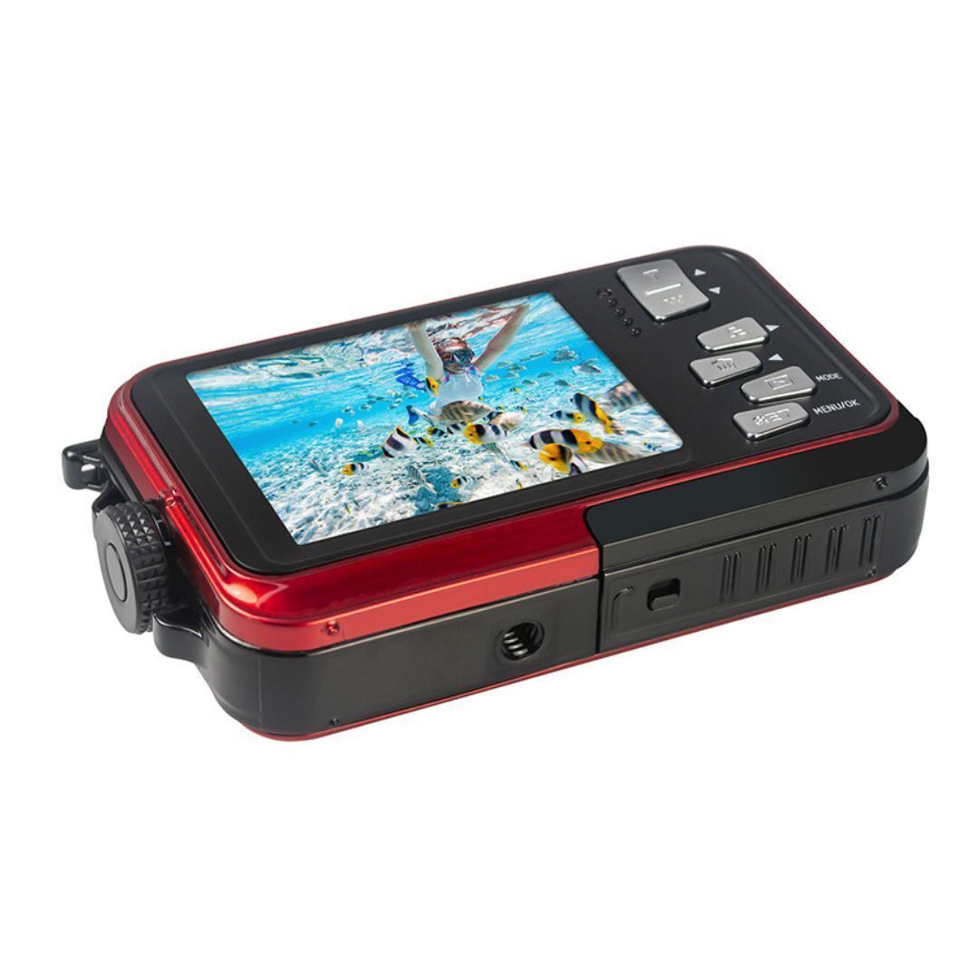 Agfa Photo WP8000 Waterproof Digital Camera with 2.7-Inch LCD Screen and CMOS Sensor (Red)