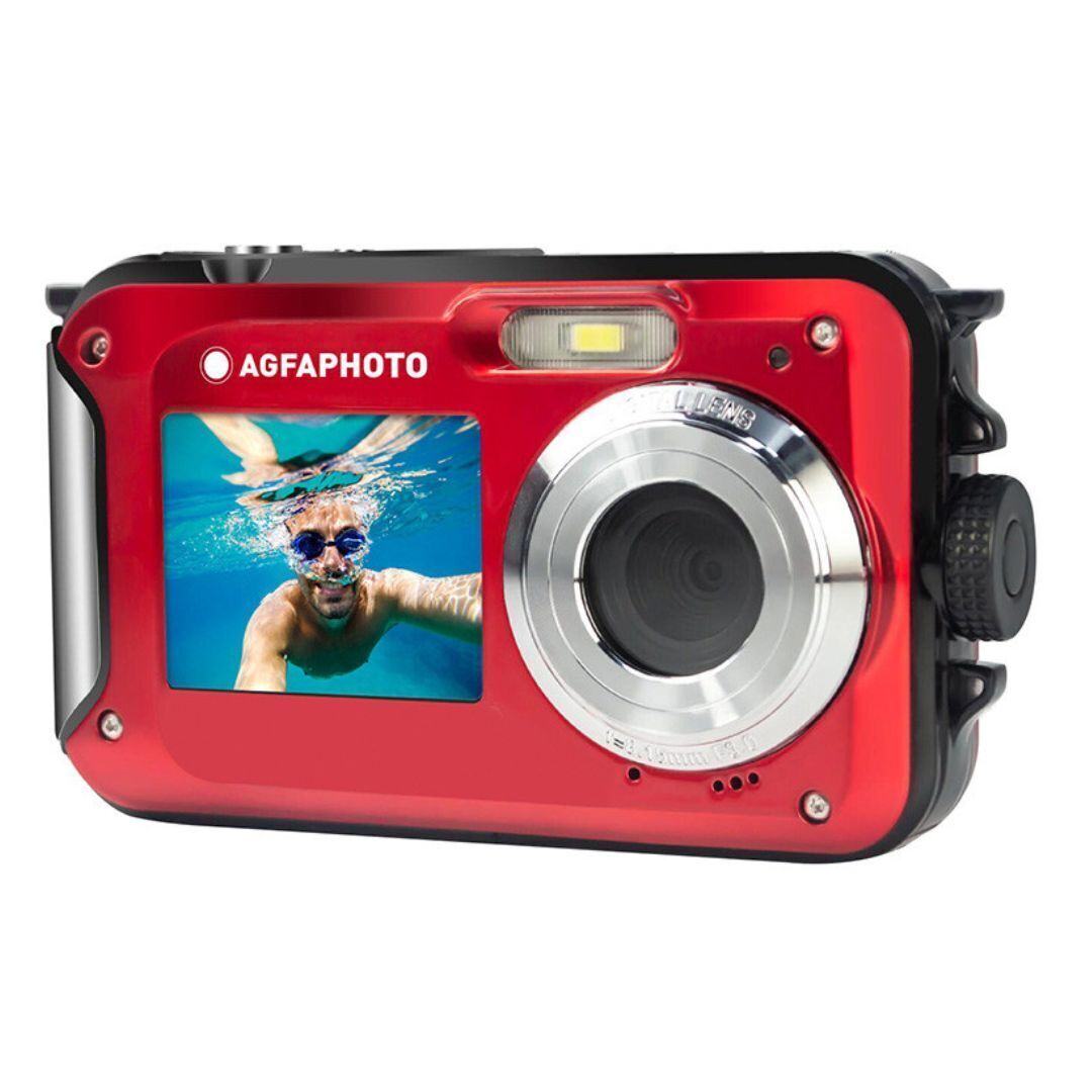 Agfa Photo WP8000 Waterproof Digital Camera with 2.7-Inch LCD Screen and CMOS Sensor (Red)