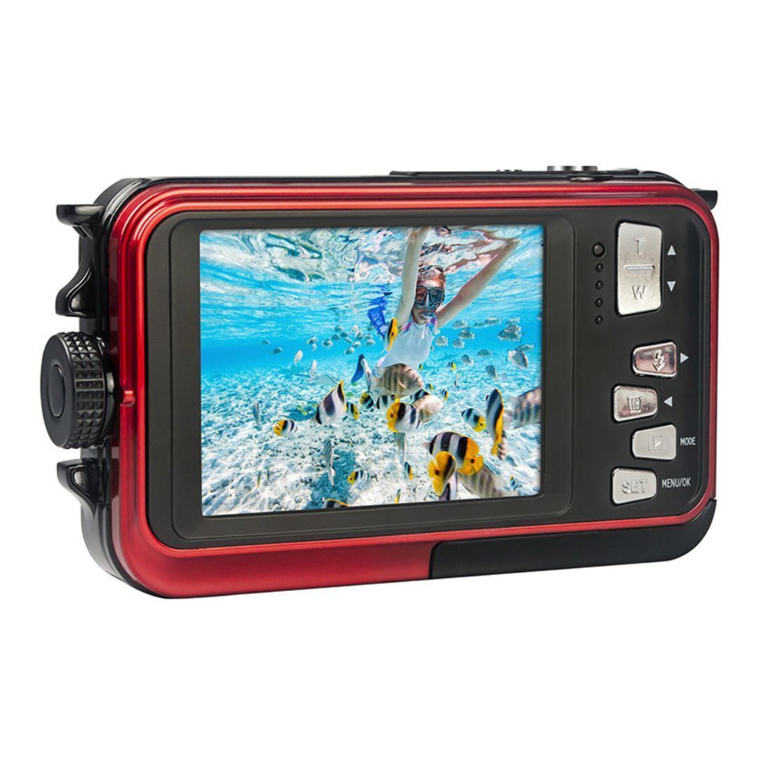 Agfa Photo WP8000 Waterproof Digital Camera with 2.7-Inch LCD Screen and CMOS Sensor (Red)