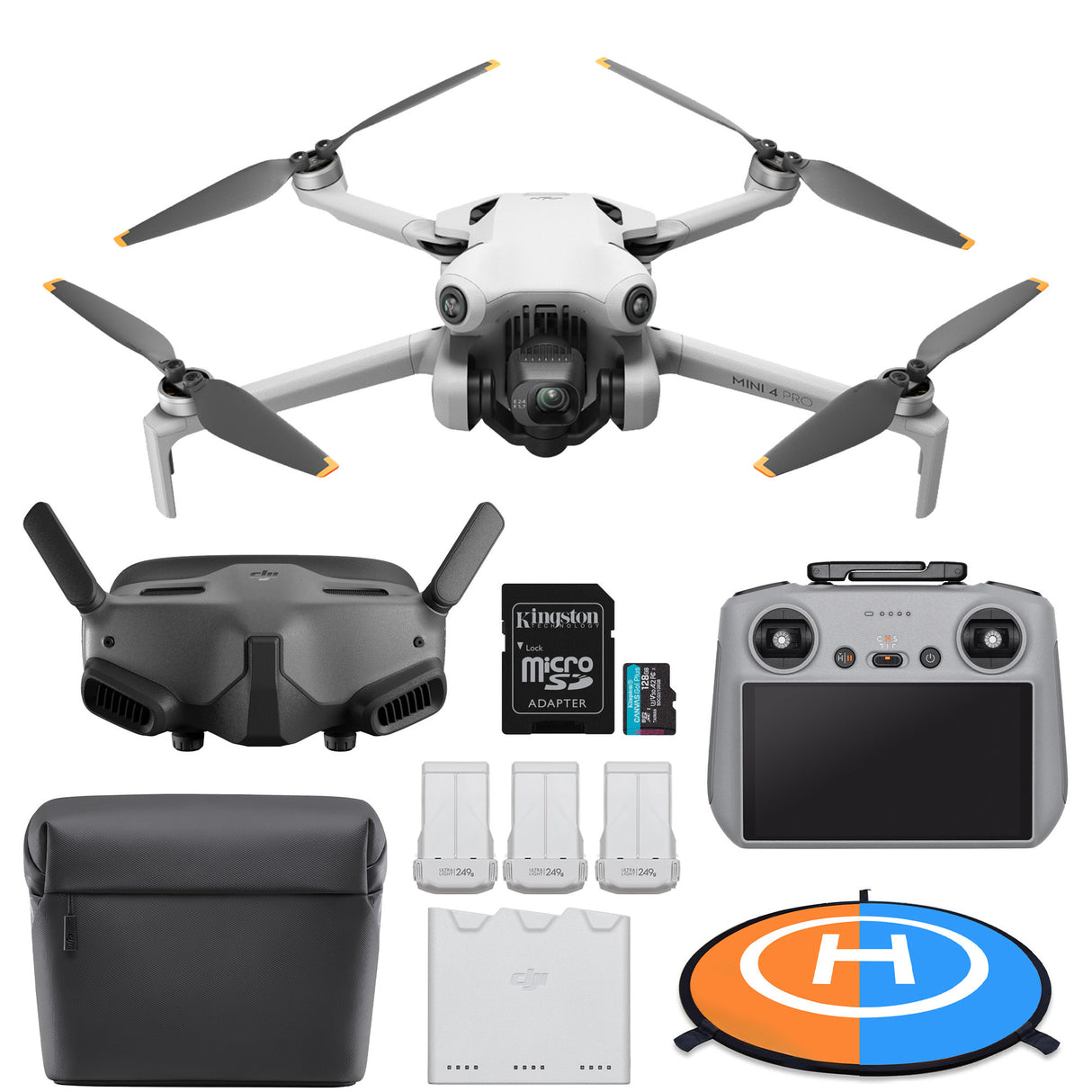 DJI Mini 4 Pro Fly More Combo (DJI RC 2) (GL) with DJI Goggles 2 and Drone Accessory Bundle