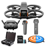 DJI Avata 2 Fly More Combo (Single Battery) with Custom Molded Hard Case, Landing Pad and 128GB Card