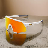 100% S3 Sunglasses Soft Tact White HiPER Red Lens (Open Box)
