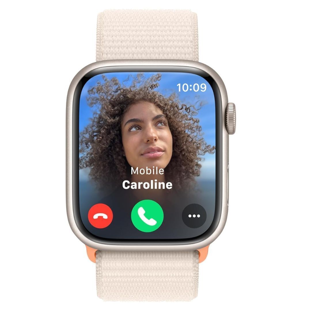 Apple Watch Series 9 GPS 45mm Starlight Aluminum Case with Starlight Sport Loop and Blood Oxygen App