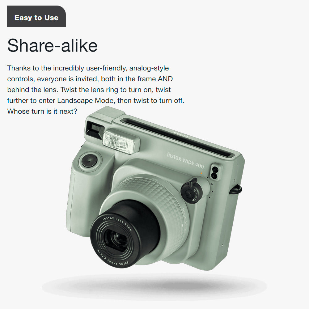 Fujifilm Instax Wide 400 Camera with Automatic Electronic Flash and Self-Timer (Green) Bundle