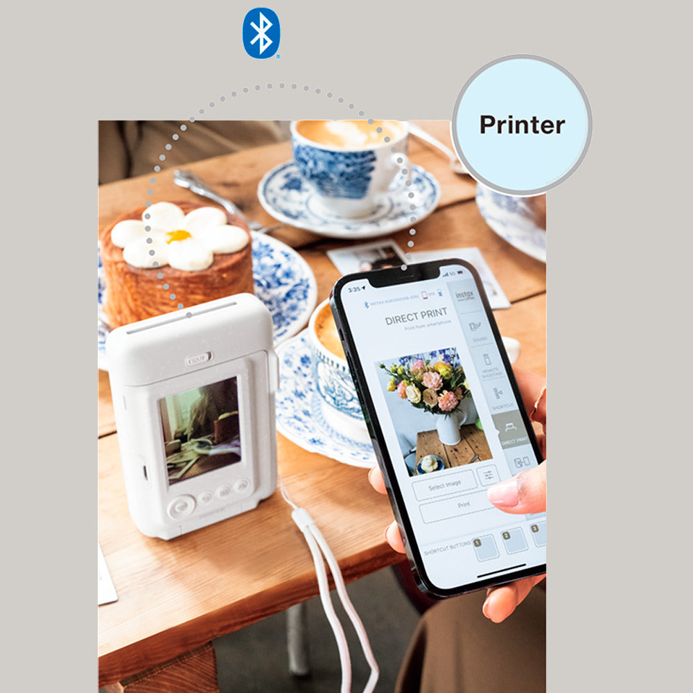 Fujifilm Instax Mini LiPlay Hybrid Instant Camera and Smartphone Printer (Misty White) Bundle