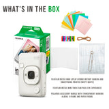 Fujifilm Instax Mini LiPlay Hybrid Instant Camera and Smartphone Printer (Misty White) Bundle