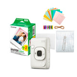 Fujifilm Instax Mini LiPlay Hybrid Instant Camera and Smartphone Printer (Misty White) Bundle