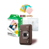Fujifilm Instax Mini LiPlay Hybrid Instant Camera and Smartphone Printer (Deep Bronze) Bundle