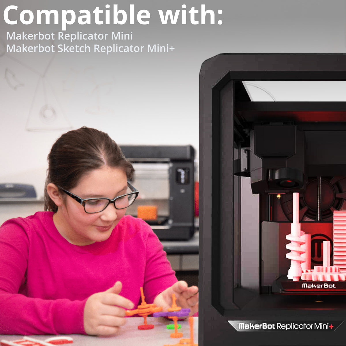 MakerBot PLA 3D Printing Filament Small Spool for Replicator Mini and Mini+ 3D Printers (Red)