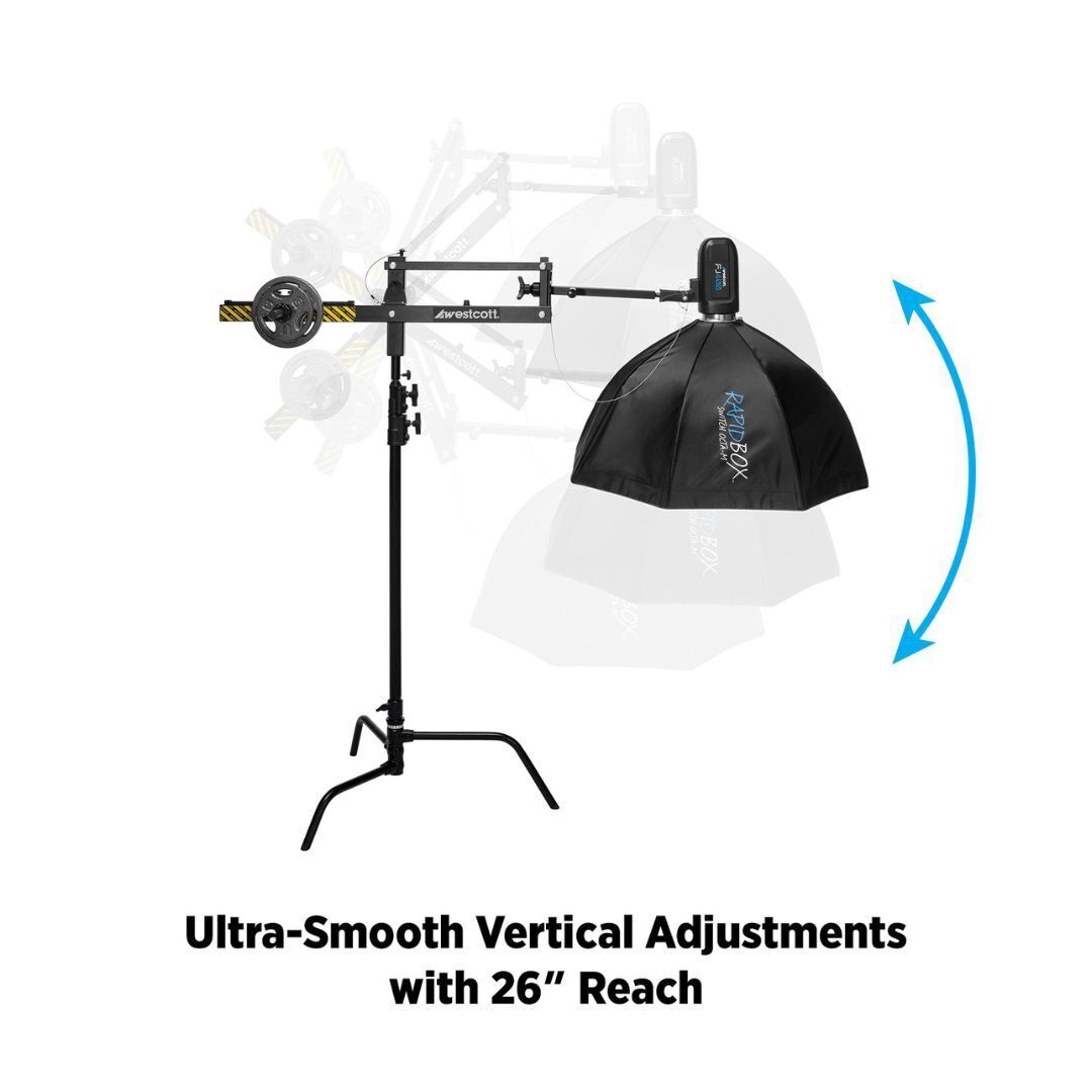 Westcott Easy Boom Arm for Consistent Light Positioning and 360-Degree Rotation (Black)