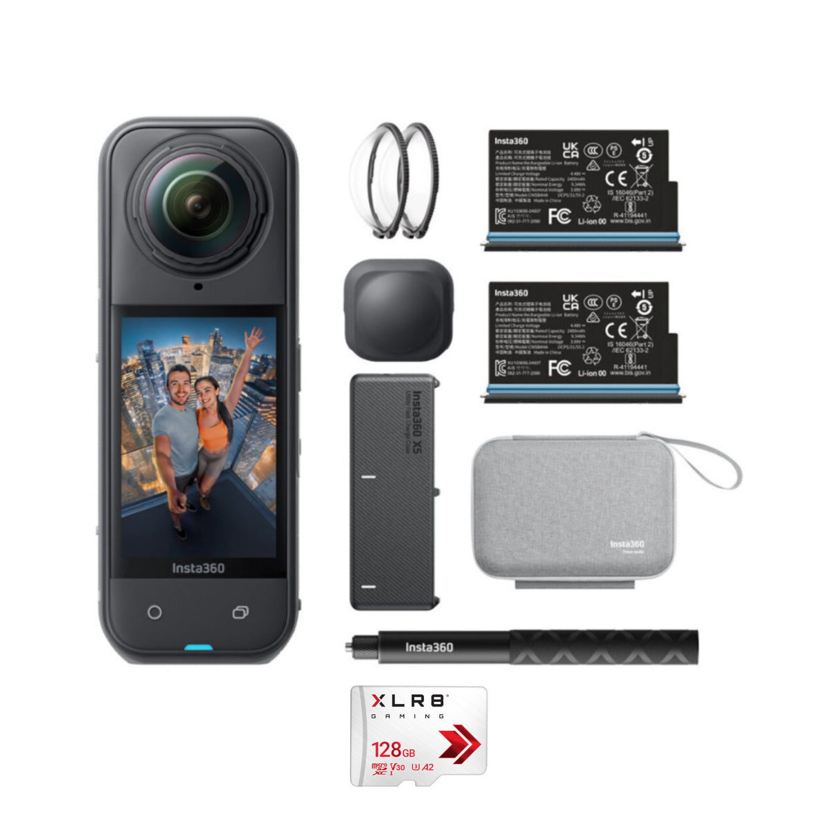 Insta360 X5 360 Action Camera Essentials Bundle with 128GB Micro Memory Card
