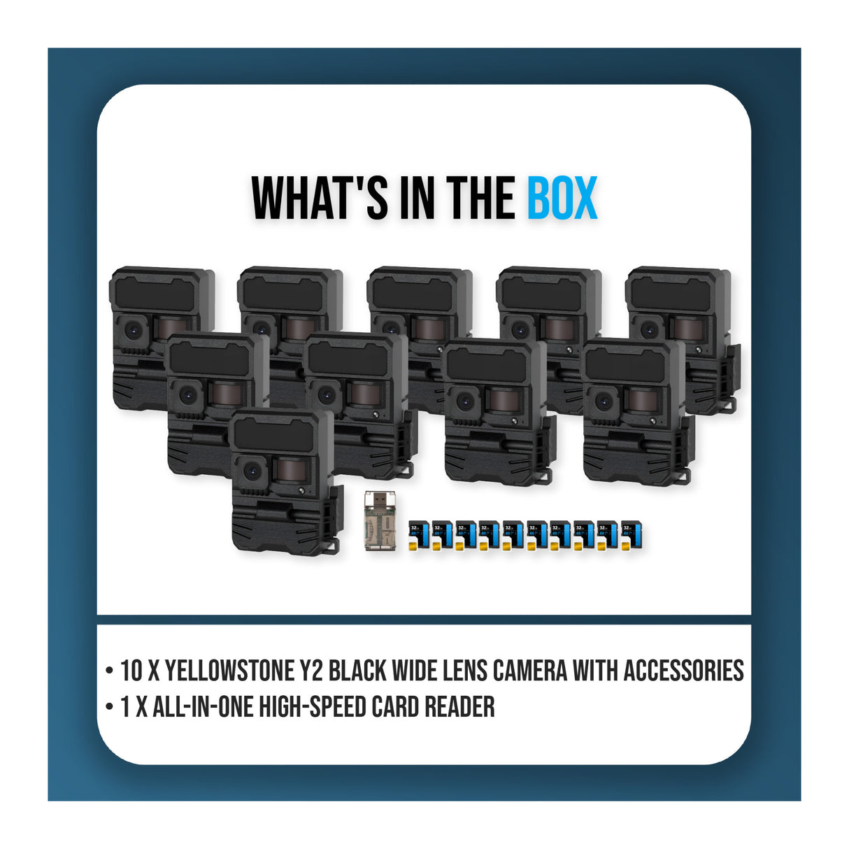 Yellowstone Y2 Black Wide Lens Camera Bundle with Card Reader, and Accessories (10-Pack) - 9