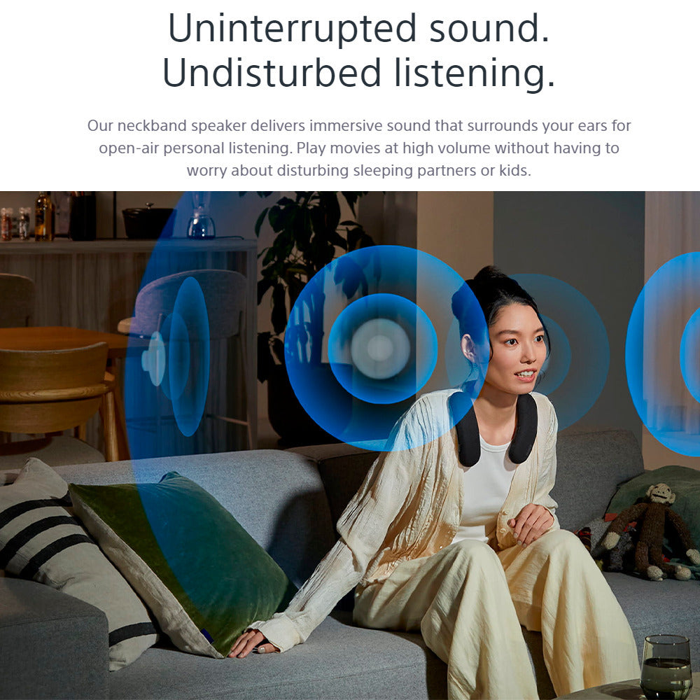 Sony Bravia Theater U Wearable TV Speaker with 360 Spatial Sound Technology (Black) Bundle