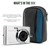Agfa Photo DC5500 Compact Digital Camera (Gray) with Camera Case (Black and Galaxy Blue) Bundle