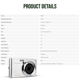 Agfa Photo DC5500 Compact Digital Camera (Gray) with Camera Case (Black and Galaxy Blue) Bundle