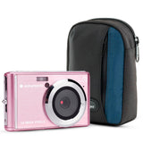 Agfa Photo DC5500 Compact Digital Camera (Pink) with Camera Case (Black and Galaxy Blue) Bundle