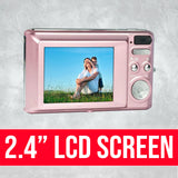 Agfa Photo DC5500 Compact Digital Camera (Pink) with Camera Case (Black and Galaxy Blue) Bundle