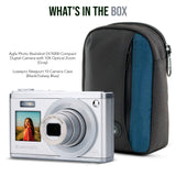 Agfa Photo DC9200 Compact Digital Camera (Gray) with Camera Case (Black and Galaxy Blue) Bundle