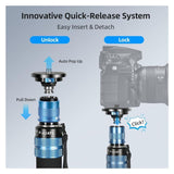 Sirui P-424FL Professional 4 Sections Monopod with Modular Design and 10-Layer Carbon Fiber Legs