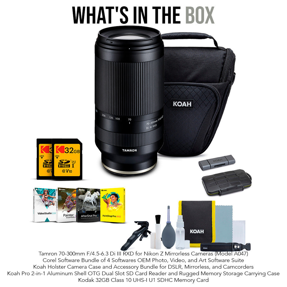 Tamron 70-300mm F/4.5-6.3 Di III RXD (Z-Mount) with Software Suite, and Accessory Kit