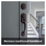 Kwikset Montara Handleset with Juno Knob and Deadbolt Keyed One Side Design (Venetian Bronze)