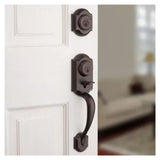 Kwikset Montara Handleset with Juno Knob and Deadbolt Keyed One Side Design (Venetian Bronze)