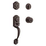Kwikset Montara Handleset with Juno Knob and Deadbolt Keyed One Side Design (Venetian Bronze)