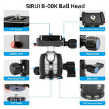 Sirui Traveler X-I 59.8-Inch Compact and Lightweight Travel Tripod with B-00K Arca-Type Ball Head