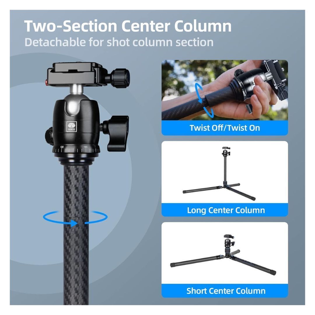 Sirui Traveler X-I 59.8-Inch Compact and Lightweight Travel Tripod with B-00K Arca-Type Ball Head