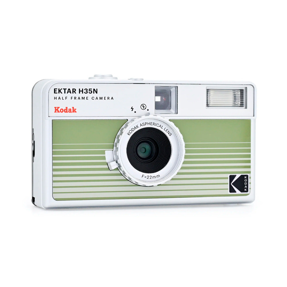 Kodak Ektar H35N 35mm Half Frame Film Camera with Star Filter and Tripod Support (Striped Green)
