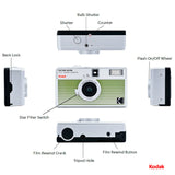 Kodak Ektar H35N 35mm Half Frame Film Camera with Star Filter and Tripod Support (Striped Green)