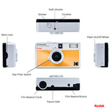 Kodak Ektar H35N 35mm Half Frame Film Camera with Star Filter and Tripod Support (Glazed Orange)