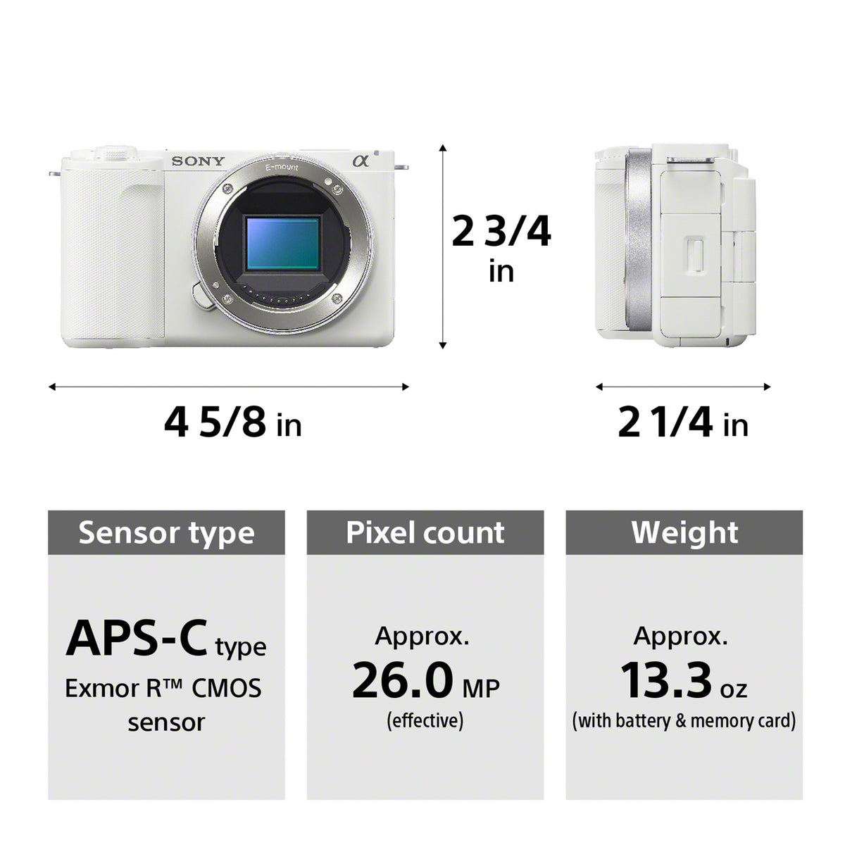 Sony Alpha ZV-E10 II Content Creators’ Camera with APS-C Mirrorless Lens and Lens Kit (White)