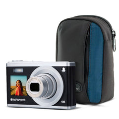 Agfa Photo DC9200 Compact Digital Camera (Black) with Camera Case (Black and Galaxy Blue) Bundle