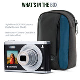 Agfa Photo DC9200 Compact Digital Camera (Black) with Camera Case (Black and Galaxy Blue) Bundle