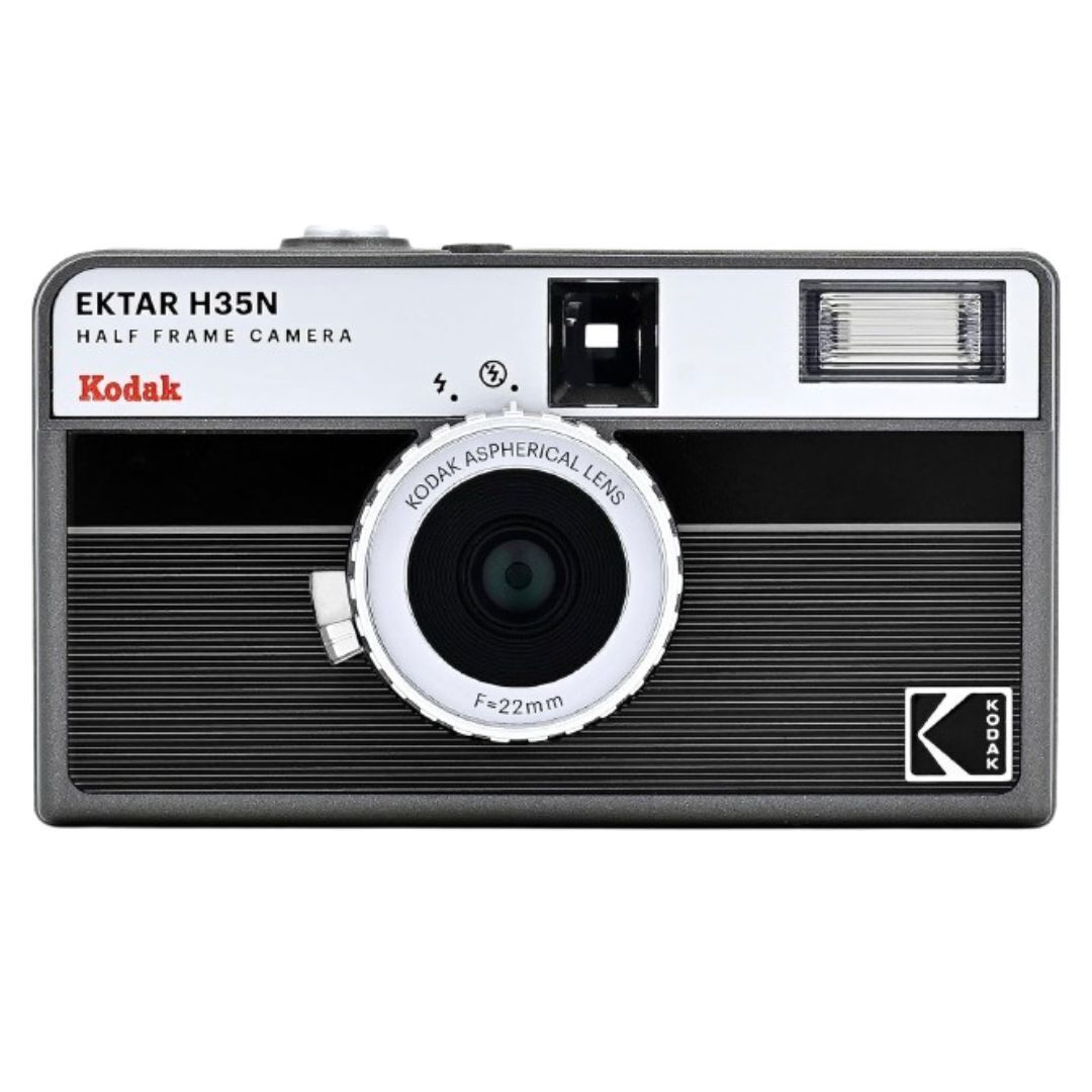 Kodak Ektar H35N 35mm Half Frame Film Camera Bundle with Ultramax 400 24 Exp Film (Striped Black)