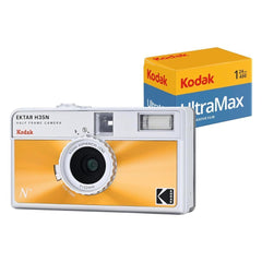 Kodak Ektar H35N 35mm Half Frame Film Camera Bundle with Ultramax 400 24 Exp Film (Glazed Orange)