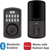 Kwikset Aura Bluetooth Enabled Smart Lock Deadbolt with SmartKey Security (Matte Black)
