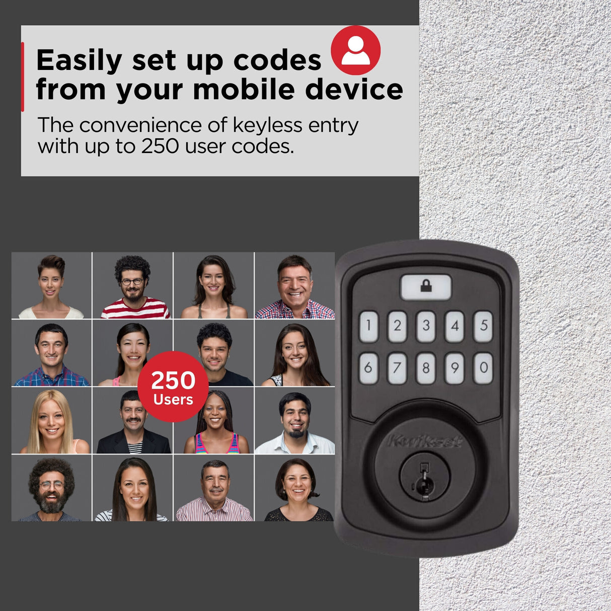 Kwikset Aura Bluetooth Enabled Smart Lock Deadbolt with SmartKey Security (Matte Black)