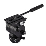 Libec TH-VH Friction Video Head with 75mm Ball, Flat Base, Quick-Release Plate and Pan Handle