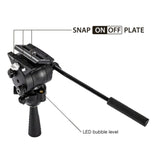 Libec TH-VH Friction Video Head with 75mm Ball, Flat Base, Quick-Release Plate and Pan Handle