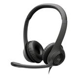 Logitech H390 USB Computer Headset with Noise-Canceling Microphone and Adjustable Headband (Black)