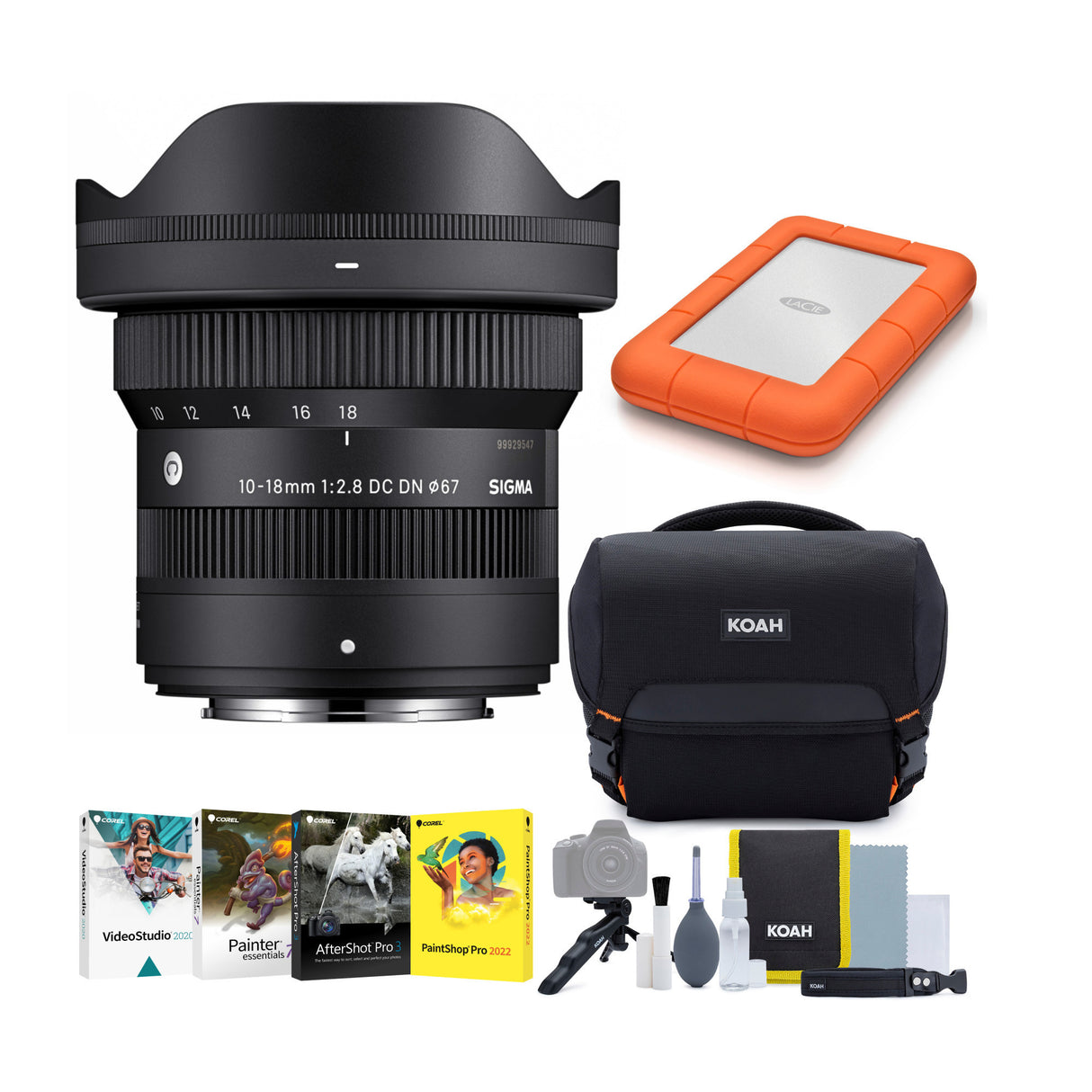 Sigma 10 to 18mm F2.8 DC DN Contemporary Lens for X Mount with Hard Drive and Gadget Bag Bundle