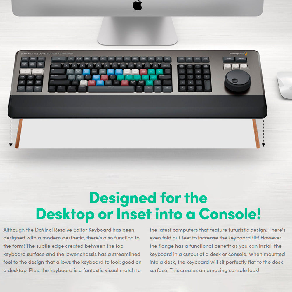 Blackmagic Design DaVinci Resolve Editor Keyboard with 3-Port Hub and Mouse Pad Bundle