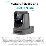 PTZOptics Move SE 30x 1080p PTZ Auto-Tracking Pan Tilt Zoom Camera (Gray, 2-Pack) Bundle